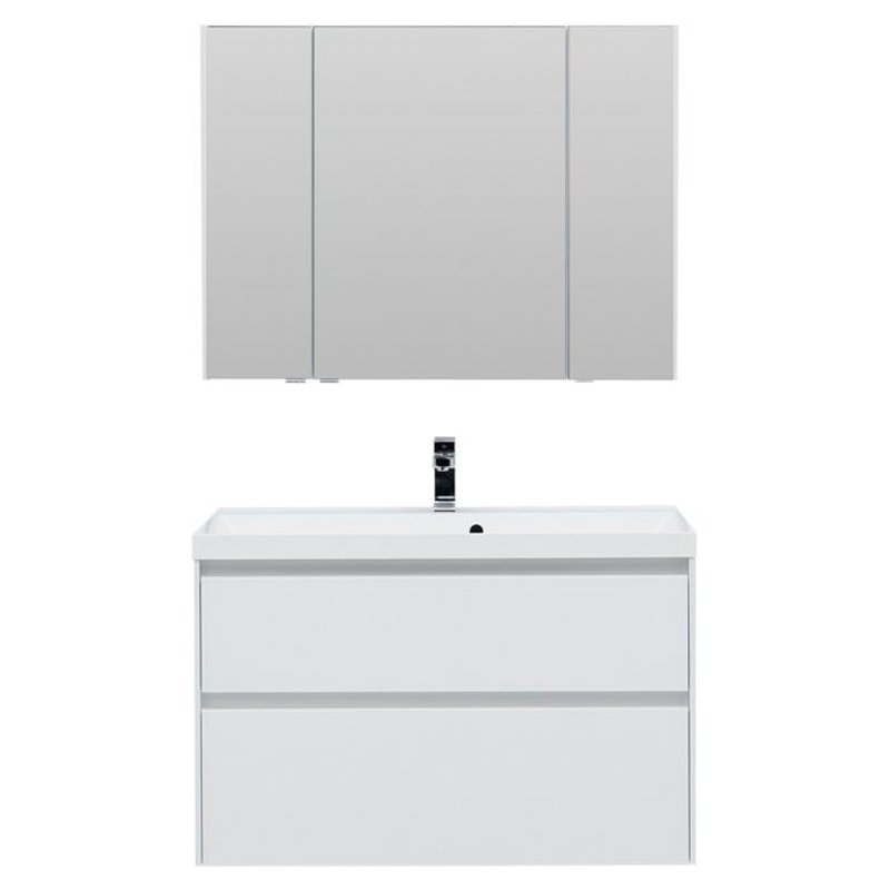 Мебель для ванной Aquanet Гласс 100 белый Мебель для ванной Aquanet Гласс 100 белый