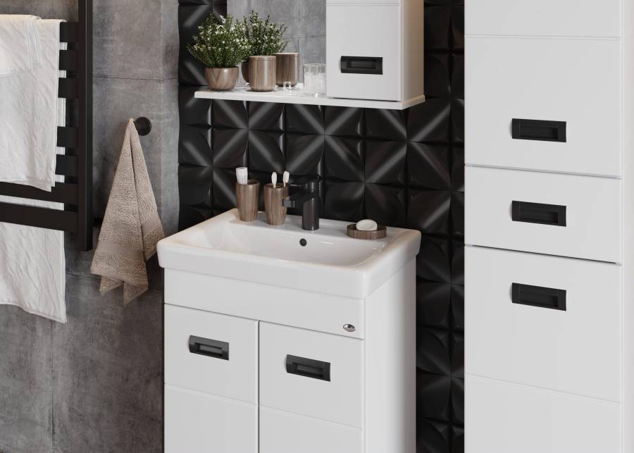 Пенал Onika Балтика 32 Black напольный, белый, универсальный Пенал Onika Балтика 32 Black напольный, белый, универсальный