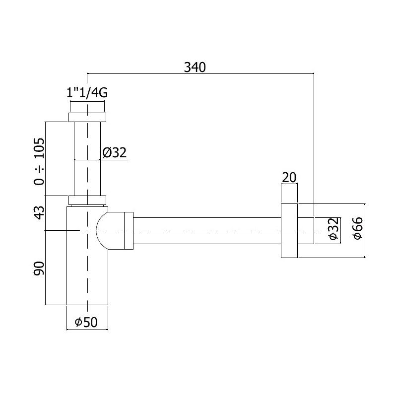 Сифон для раковины Paffoni Minimal ZACC240BO Сифон для раковины Paffoni Minimal ZACC240BO