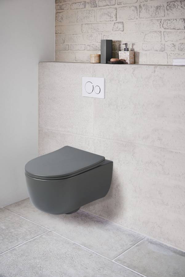 Унитаз подвесной Evo VT1-34SMA безободковый, цвет антрацит матовый, ультратонкое soft-close сиденье Унитаз подвесной Evo VT1-34SMA безободковый, цвет антрацит матовый, ультратонкое soft-close сиденье