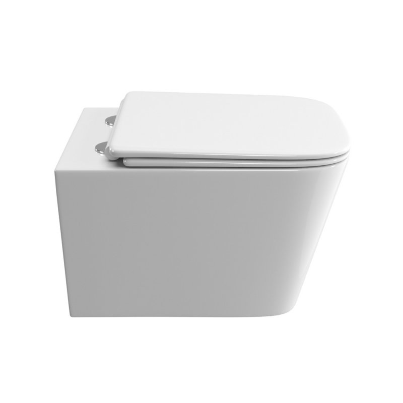 DUE-TOR Унитаз подвесной, безободковый, с системой смыва "Торнадо", с сиденьем soft close, BB5171CH-TOR/SC DUE-TOR Унитаз подвесной, безободковый, с системой смыва "Торнадо", с сиденьем soft close, BB5171CH-TOR/SC