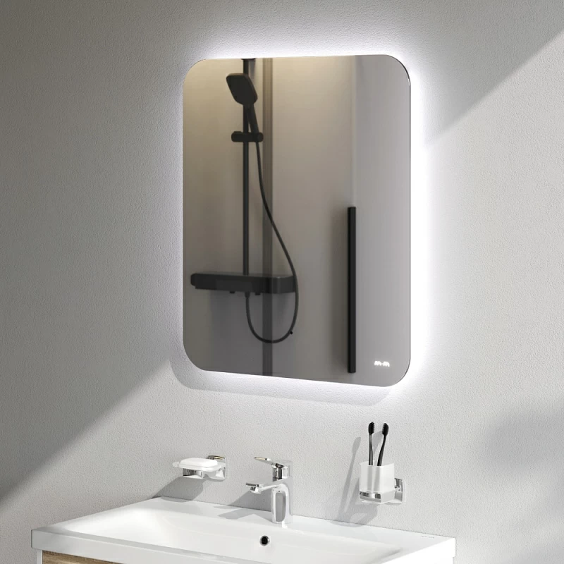 Зеркало с подсветкой в ванную закругленное 60 AM.PM X-Joy M85MOX10601S1 сенсорное Зеркало с подсветкой в ванную закругленное 60 AM.PM X-Joy M85MOX10601S1 сенсорное