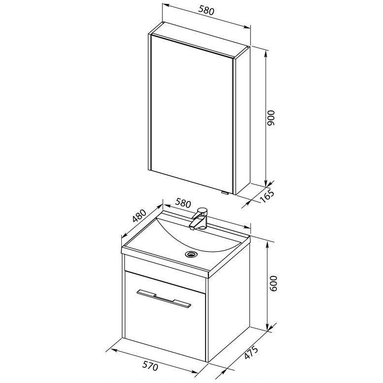 Мебель для ванной Aquanet Августа 58 белый Мебель для ванной Aquanet Августа 58 белый