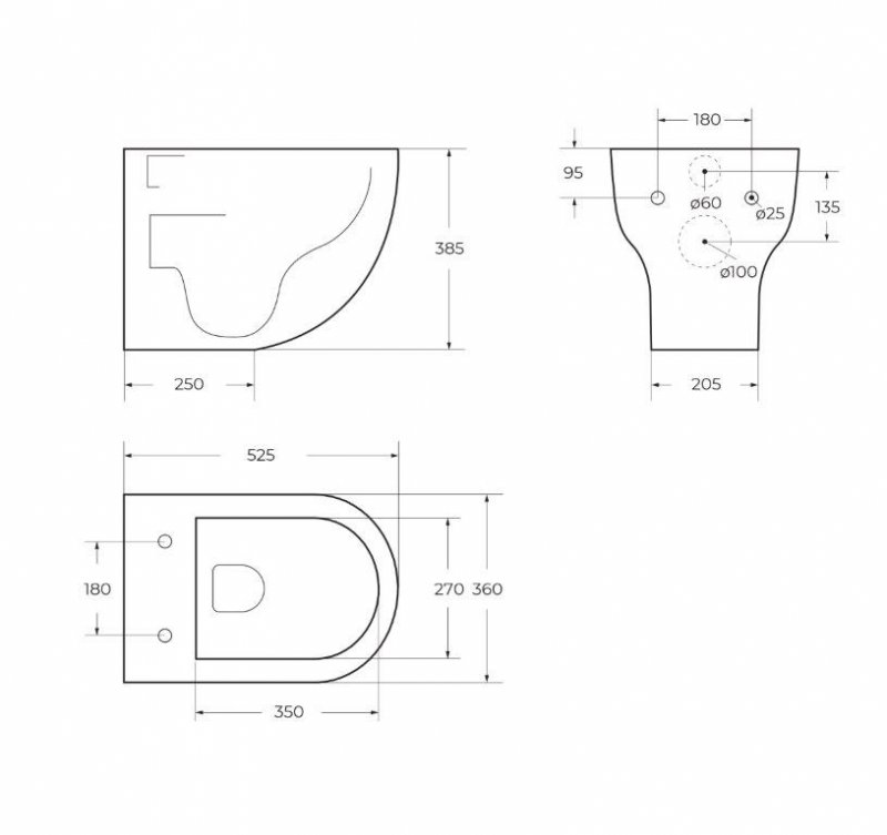 Чаша подвесного унитаза BelBagno ONDA BB066CHR Чаша подвесного унитаза BelBagno ONDA BB066CHR