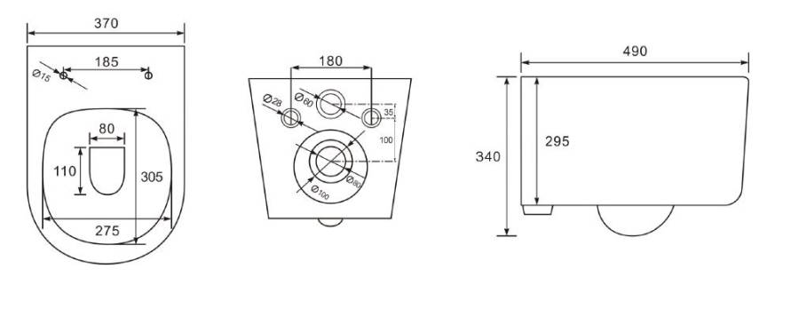Унитаз-компакт подвесной безободковый AQUATEK МИЯ AQ2004-MB 490*370*340 мм, черный матовый, горизонтальный выпуск, тонкое сиденье с механизмом плавного закрывания, крепеж  Унитаз-компакт подвесной безободковый AQUATEK МИЯ AQ2004-MB 490*370*340 мм, черный матовый, горизонтальный выпуск, тонкое сиденье с механизмом плавного закрывания, крепеж