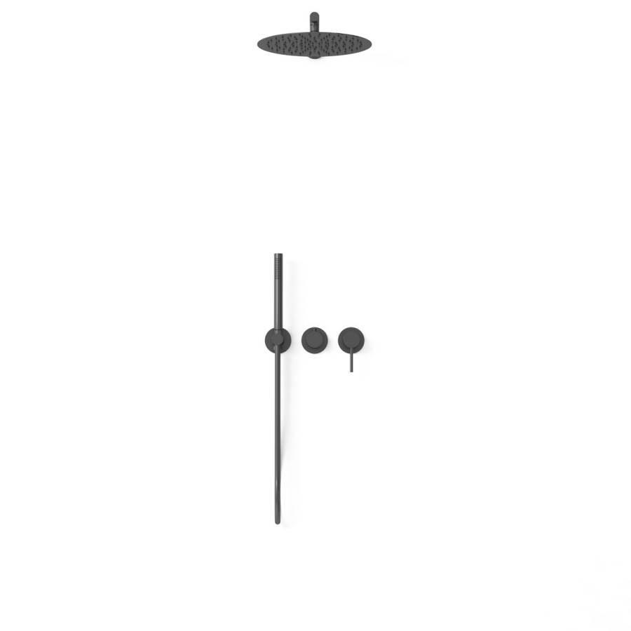 Душевой комплект Groove VSFW-4G01GM встраиваемый, 2 режима, 30см верх душ, вороненая сталь Душевой комплект Groove VSFW-4G01GM встраиваемый, 2 режима, 30см верх душ, вороненая сталь