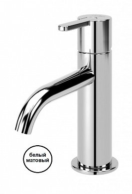 LEAF-LSM2-L-BIO Смеситель для раковины однорычажный, с донным клапаном, исполнение Белый матовый