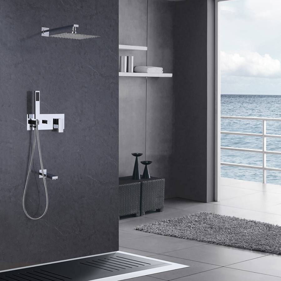 Душевая система ABBER Daheim AF8217 скрытого монтажа с изливом, хром Душевая система ABBER Daheim AF8217 скрытого монтажа с изливом, хром