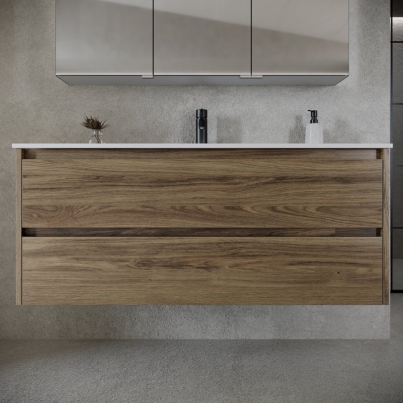 Тумба подвесная SANCOS Libra 1190х450х500, c двумя ящиками оснащенными доводчиками, дуб чарльстон, арт. LB120-1ECH Тумба подвесная SANCOS Libra 1190х450х500, c двумя ящиками оснащенными доводчиками, дуб чарльстон, арт. LB120-1ECH