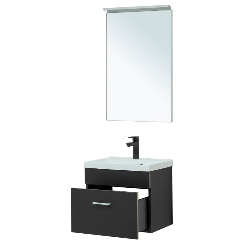 Мебель для ванной Aquanet Верона 50 черный матовый (раковина Нота 50) Мебель для ванной Aquanet Верона 50 черный матовый (раковина Нота 50)