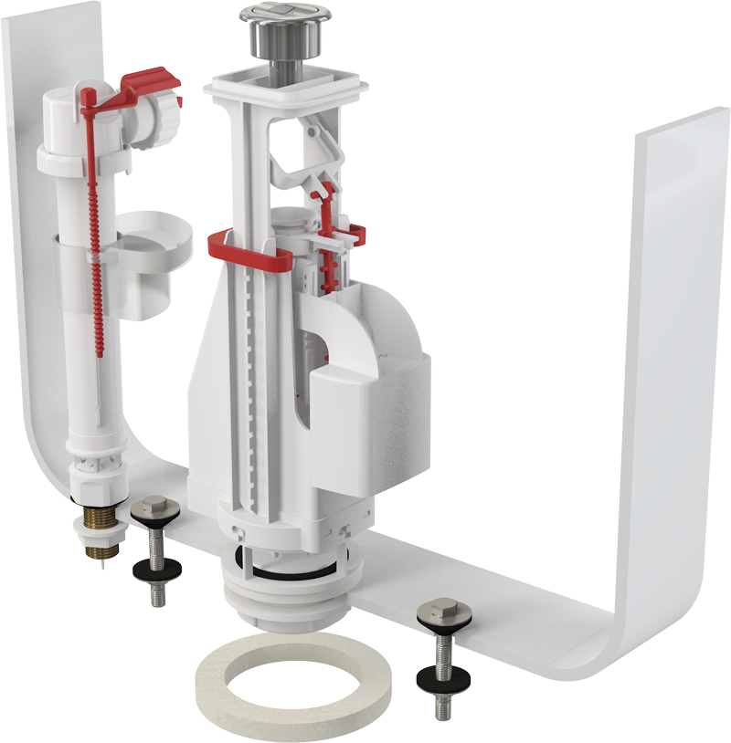 Выпускной комплект с двойной кнопкой, впускной механизм  Выпускной комплект с двойной кнопкой, впускной механизм