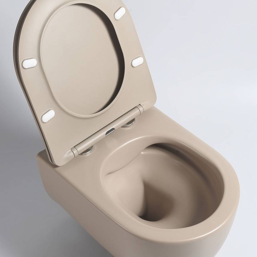 Унитаз подвесной Evo VT1-34SMC безободковый, цвет капучино матовый, ультратонкое soft-close сиденье Унитаз подвесной Evo VT1-34SMC безободковый, цвет капучино матовый, ультратонкое soft-close сиденье