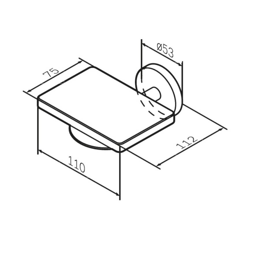 Стеклянная мыльница с настенным держателем, золото A85A34299 Стеклянная мыльница с настенным держателем, золото A85A34299