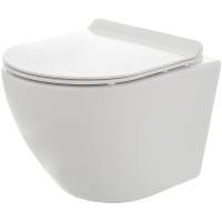 Унитаз подвесной безободковый AQUAme AQM2002 с крышкой-сиденьем микролифт, белый глянец Унитаз подвесной безободковый AQUAme AQM2002 с крышкой-сиденьем микролифт, белый глянец