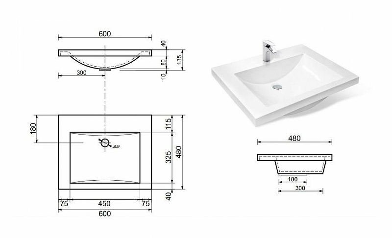Комплект мебели Monaco Wood 600х480 подвесной 1 ящик (ШхГхВ) 598х476х607 Комплект мебели Monaco Wood 600х480 подвесной 1 ящик (ШхГхВ) 598х476х607