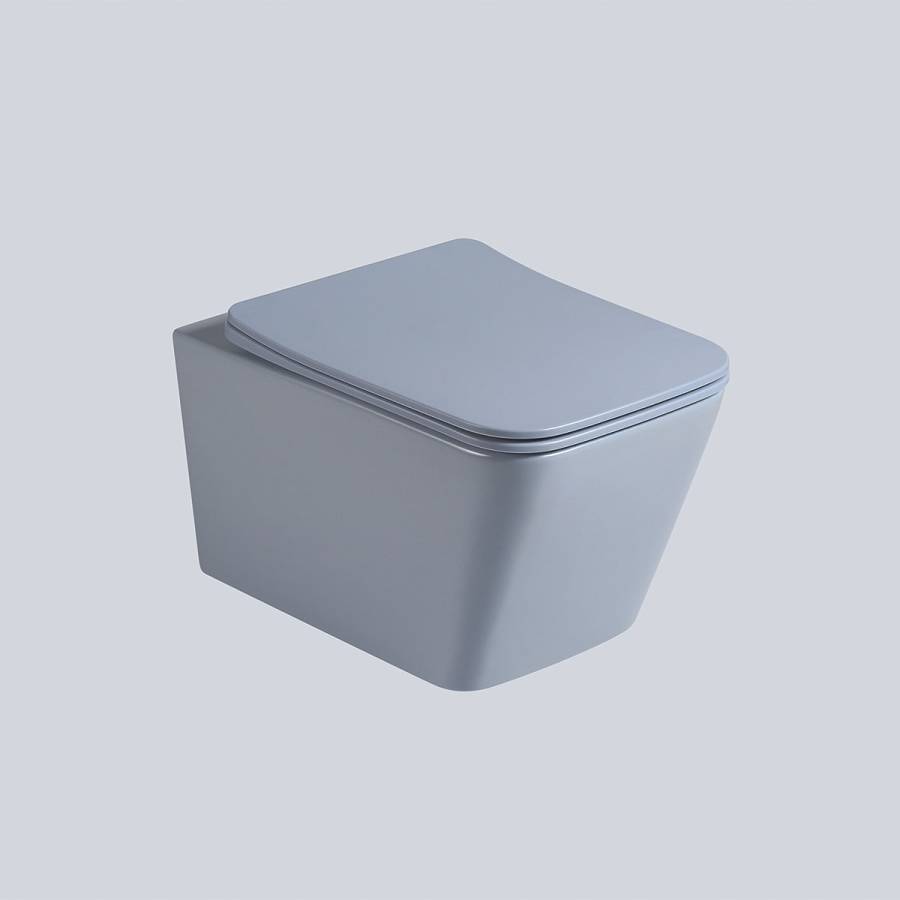 Унитаз подвесной Q-Line VT1-12MO безободковый, цвет океан мат., ультратонкое soft close сиденье Унитаз подвесной Q-Line VT1-12MO безободковый, цвет океан мат., ультратонкое soft close сиденье