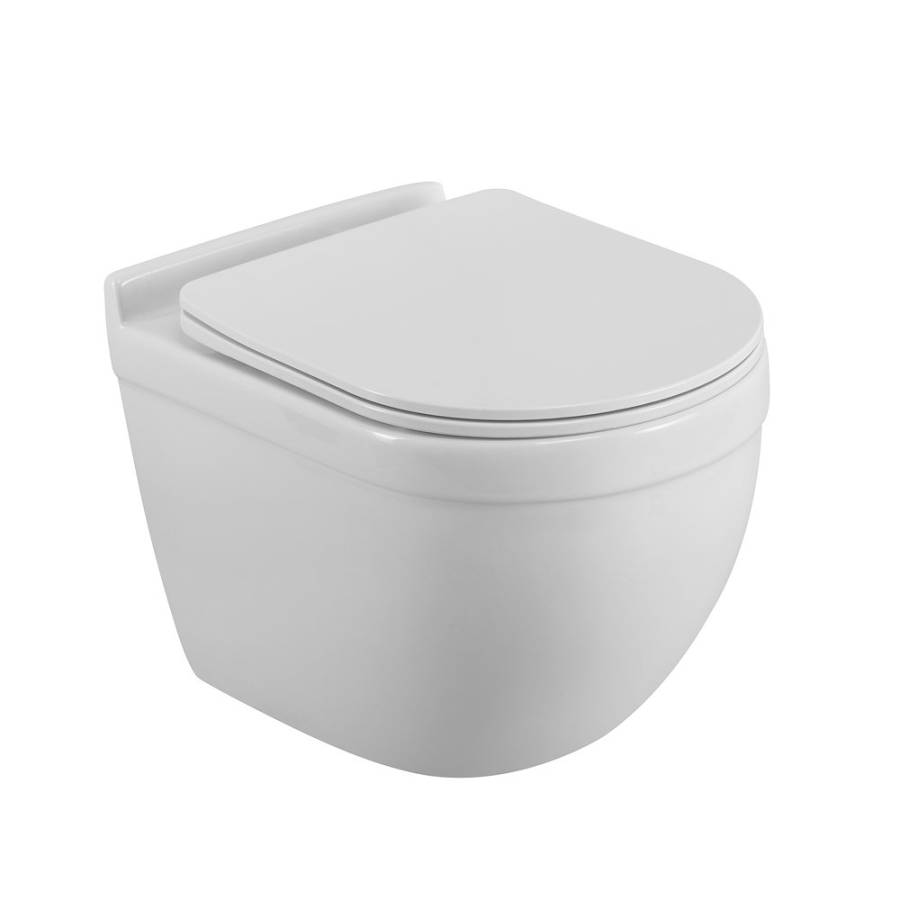 SENSO-TOR Унитаз подвесной безободковый  со смывом "Торнадо", с сиденьем дюропласт soft close, BB017CH-TOR/SC SENSO-TOR Унитаз подвесной безободковый  со смывом "Торнадо", с сиденьем дюропласт soft close, BB017CH-TOR/SC