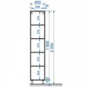 Пенал напольный Dallas Luxe правосторонний (ШхГхВ) 400х340х2000 Пенал напольный Dallas Luxe правосторонний (ШхГхВ) 400х340х2000