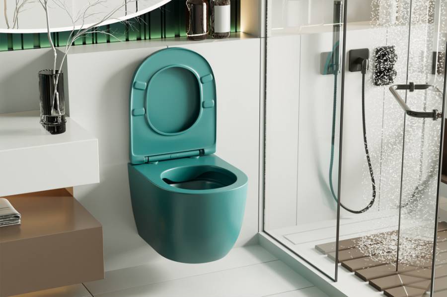 Подвесной унитаз Abber Bequem AC1101MBG темно-зеленый матовый с микролифтом Подвесной унитаз Abber Bequem AC1101MBG темно-зеленый матовый с микролифтом