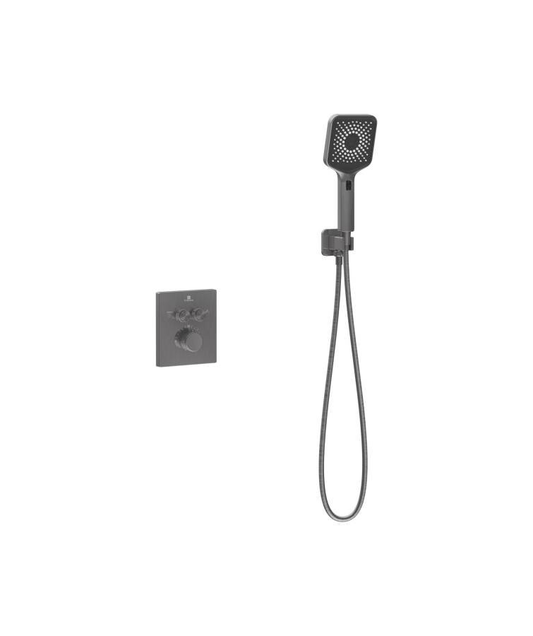 Душевой комплект Inspire VSFW-3I21MT4GM встраиваемый, термостат, двухрежимный, вороненая сталь Душевой комплект Inspire VSFW-3I21MT4GM встраиваемый, термостат, двухрежимный, вороненая сталь