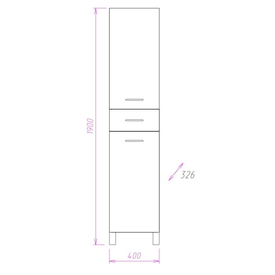 Пенал Onika Модерн 40 напольный, белый, с бельевой корзиной, левый Пенал Onika Модерн 40 напольный, белый, с бельевой корзиной, левый
