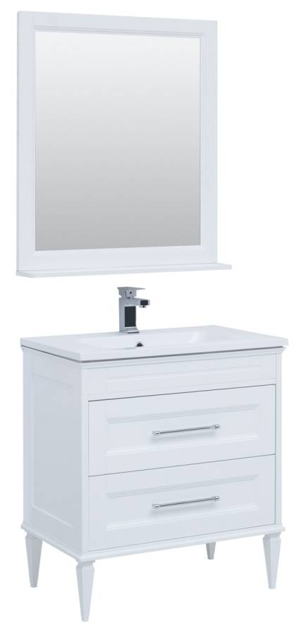 Мебель для ванной Aquanet Бостон М 80 белый( лит. мрамор) Мебель для ванной Aquanet Бостон М 80 белый( лит. мрамор)