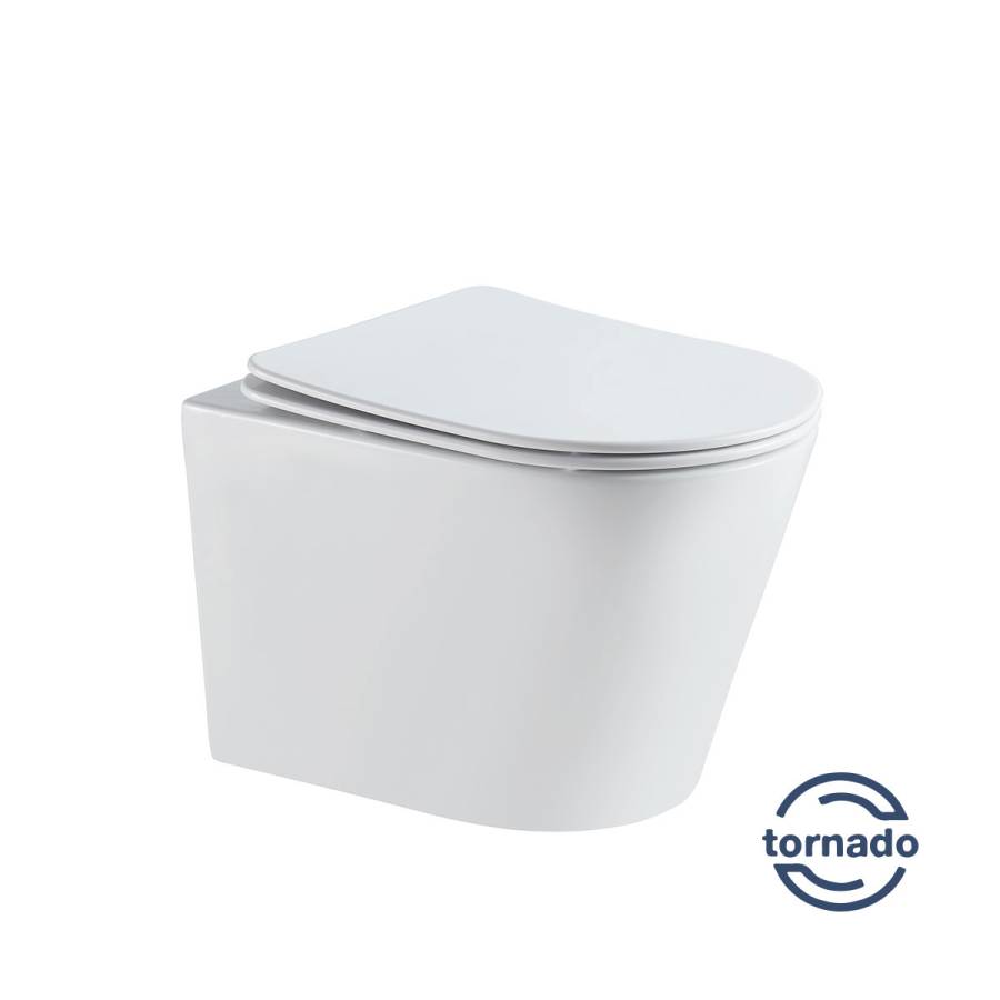 Унитаз подвесной Tornado Piatti VT1-11T безободковы, цвет белый, ультратонкое soft-close сиденье Унитаз подвесной Tornado Piatti VT1-11T безободковы, цвет белый, ультратонкое soft-close сиденье