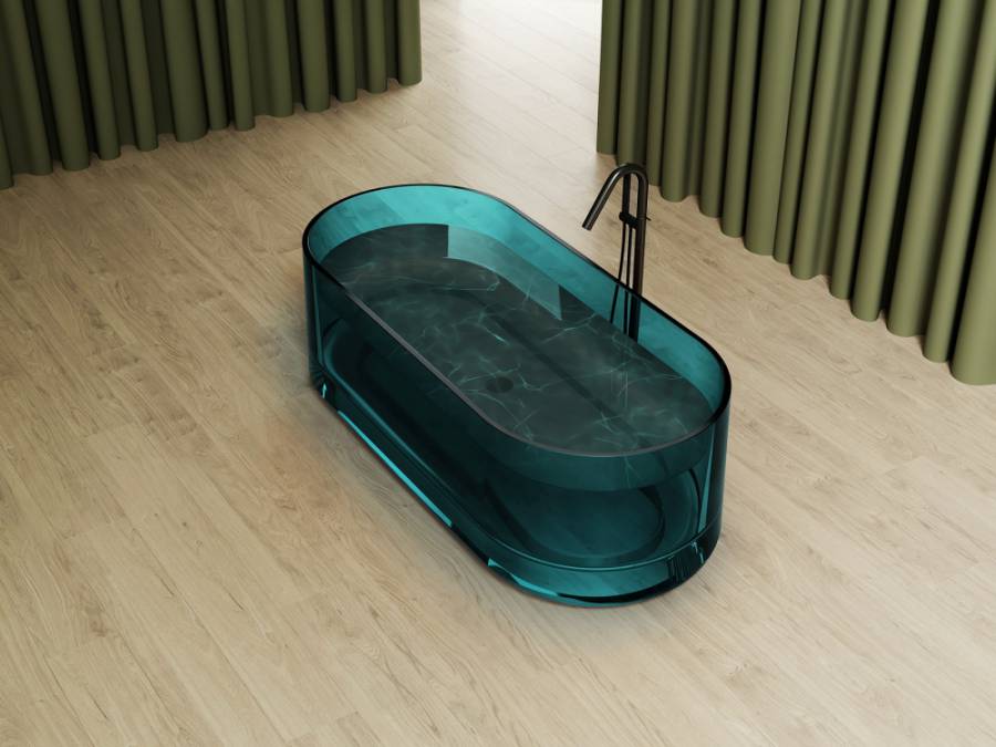 Прозрачная ванна ABBER Kristall AT9708Aquamarin бирюзовая Прозрачная ванна ABBER Kristall AT9708Aquamarin бирюзовая