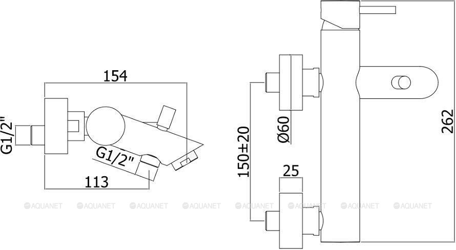 Смеситель для ванны с душем Paffoni Light LIG022ST Смеситель для ванны с душем Paffoni Light LIG022ST