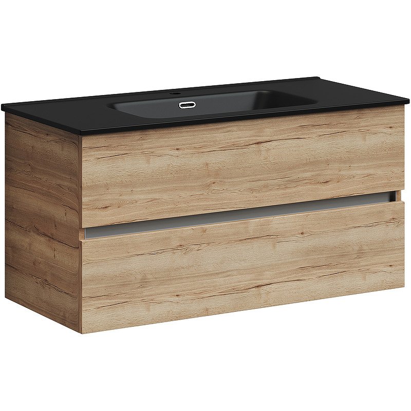 Тумба подвесная SANCOS Urban 990х450х550, c двумя ящиками оснащенными доводчиками, дуб галифакс натуральный , арт. UR100EG Тумба подвесная SANCOS Urban 990х450х550, c двумя ящиками оснащенными доводчиками, дуб галифакс натуральный , арт. UR100EG