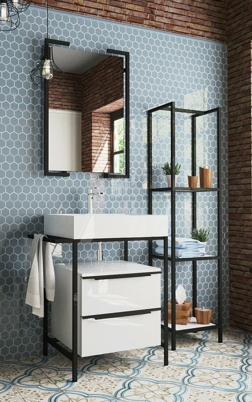 Комплект мебели Comfort Loft 700х495 напольный 2 ящика с ручками (ШхГхВ) 708х495х758 (тумба+металлический каркас) Комплект мебели Comfort Loft 700х495 напольный 2 ящика с ручками (ШхГхВ) 708х495х758 (тумба+металлический каркас)