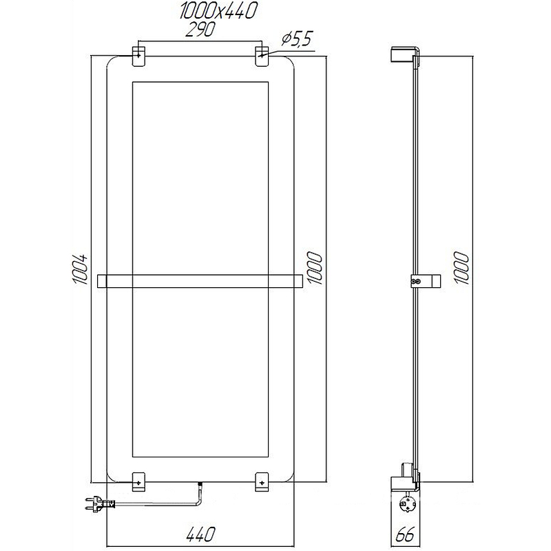 Полотенцесушитель электрический Allen Brau Infinity 100x44 8.21002.GL (без креплений) Полотенцесушитель электрический Allen Brau Infinity 100x44 8.21002.GL (без креплений)