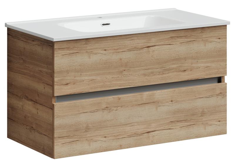 Тумба подвесная SANCOS Urban 890х450х550, c двумя ящиками оснащенными доводчиками, дуб галифакс натуральный , арт. UR90EG Тумба подвесная SANCOS Urban 890х450х550, c двумя ящиками оснащенными доводчиками, дуб галифакс натуральный , арт. UR90EG