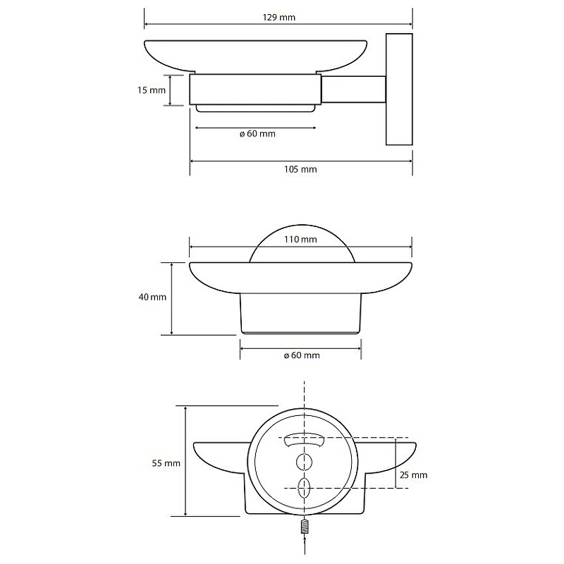 Мыльница Bemeta Omega 104108042 Хром, Матовое стекло Мыльница Bemeta Omega 104108042 Хром, Матовое стекло