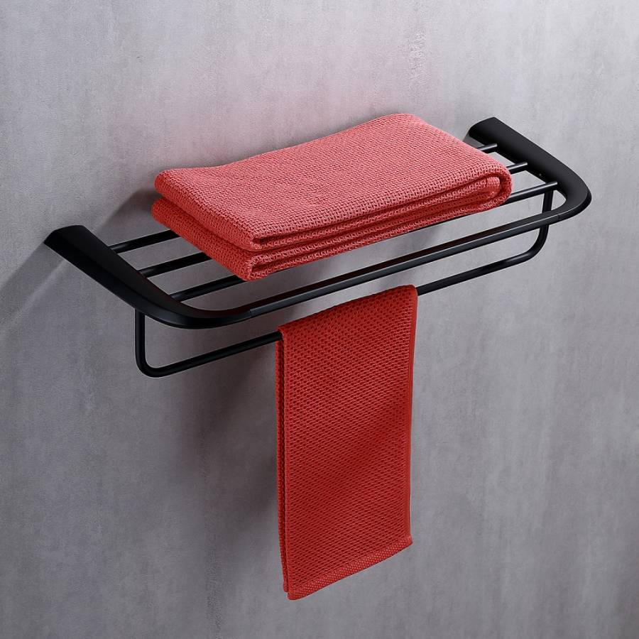 Полка для полотенец ABBER Nord AA1554B черная матовая Полка для полотенец ABBER Nord AA1554B черная матовая