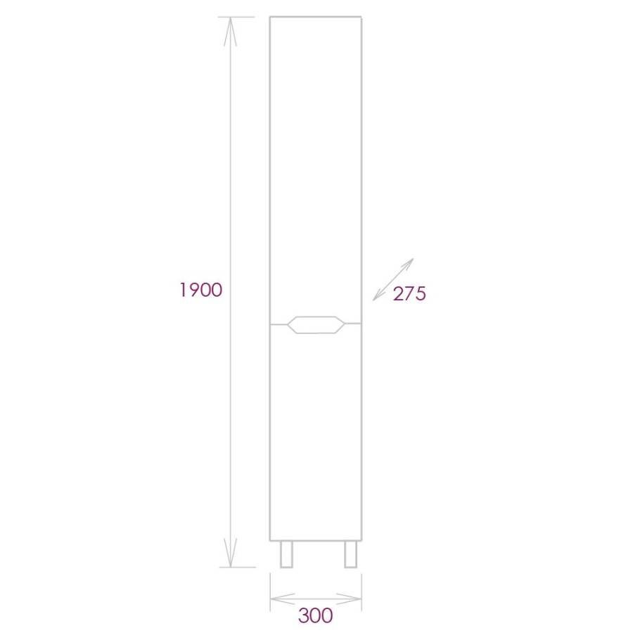 Пенал Onika Айленд 30 напольный, белый Пенал Onika Айленд 30 напольный, белый