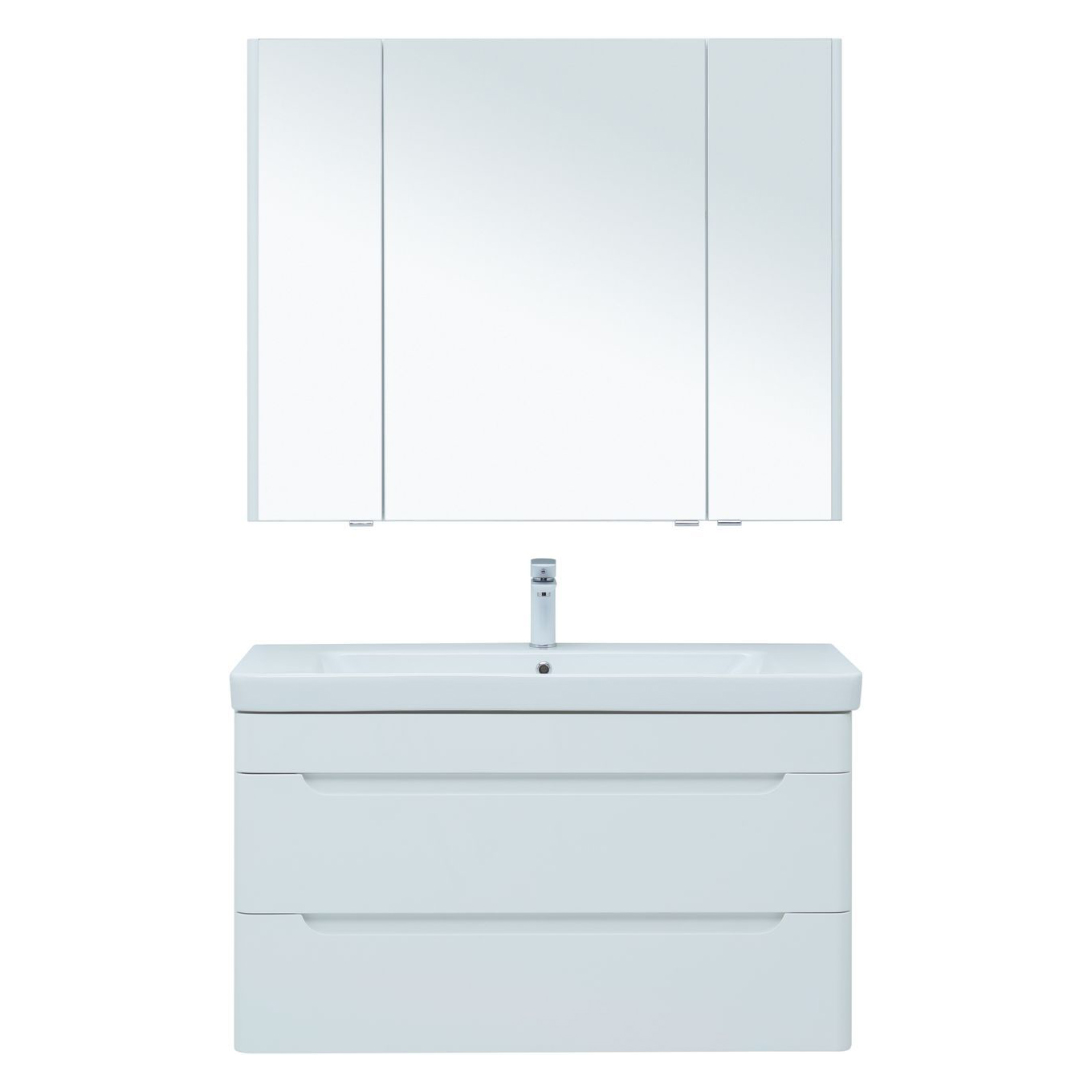 Мебель для ванной Aquanet София 105 белый глянец (2 ящика) Мебель для ванной Aquanet София 105 белый глянец (2 ящика)