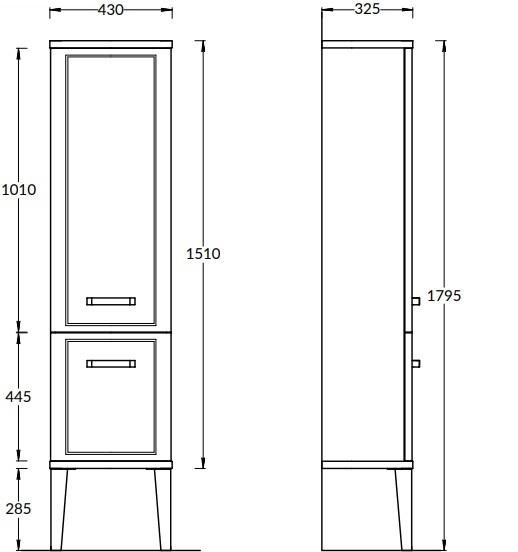Пенал POMPEI напольный\подвесной 150, камео бежевый PO.N.150\CAM Пенал POMPEI напольный\подвесной 150, камео бежевый PO.N.150\CAM