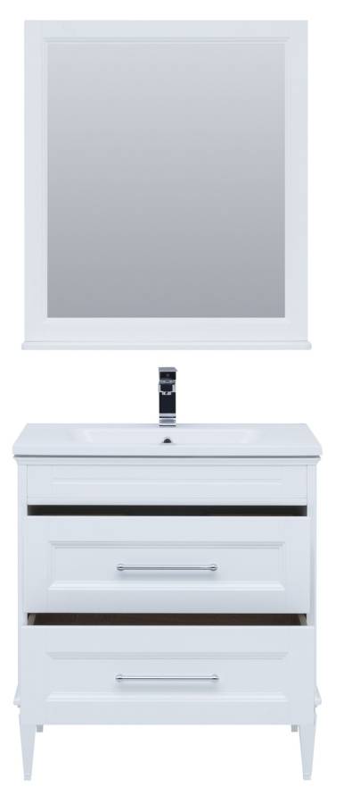 Мебель для ванной Aquanet Бостон М 80 белый( лит. мрамор) Мебель для ванной Aquanet Бостон М 80 белый( лит. мрамор)