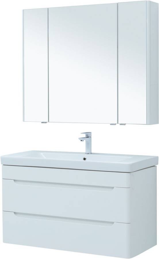 Мебель для ванной Aquanet София 105 белый глянец (2 ящика) Мебель для ванной Aquanet София 105 белый глянец (2 ящика)