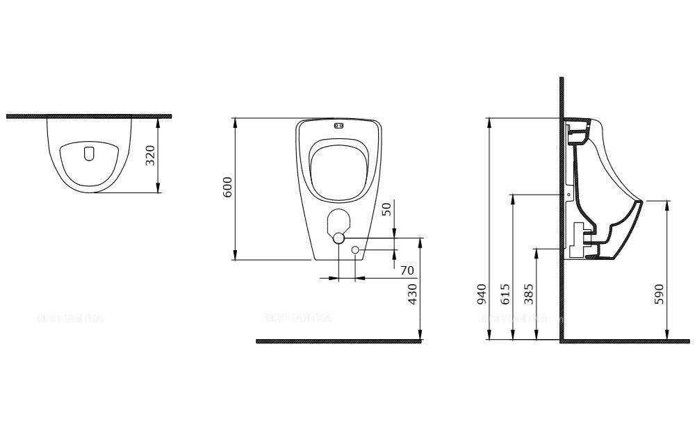Писсуар подвесной Bocchi Taormina Arch  скрытый подвод воды 1383-002-0131 матовый белый, шт Писсуар подвесной Bocchi Taormina Arch  скрытый подвод воды 1383-002-0131 матовый белый, шт