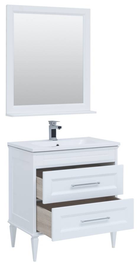 Мебель для ванной Aquanet Бостон М 80 белый( лит. мрамор) Мебель для ванной Aquanet Бостон М 80 белый( лит. мрамор)