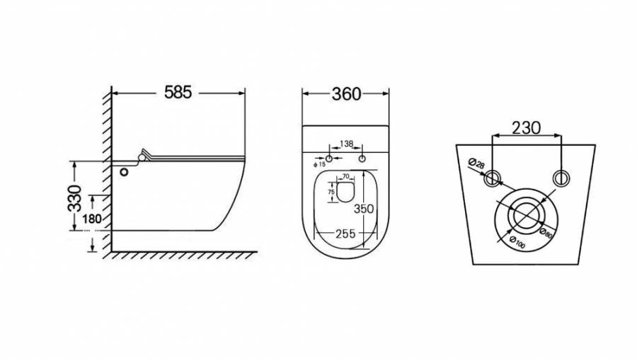Подвесной унитаз Abber Bequem AC1105P Подвесной унитаз Abber Bequem AC1105P