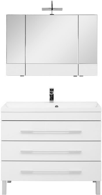 Комплект мебели для ванной Aquanet Верона NEW 100 белый (напольный 3 ящика) Комплект мебели для ванной Aquanet Верона NEW 100 белый (напольный 3 ящика)