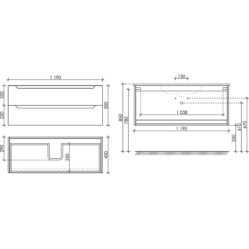 Тумба подвесная SANCOS Norma 2.0 1190х450х500, c двумя ящиками оснащенными доводчиками, белый глянец , арт. NR2.120-1W Тумба подвесная SANCOS Norma 2.0 1190х450х500, c двумя ящиками оснащенными доводчиками, белый глянец , арт. NR2.120-1W