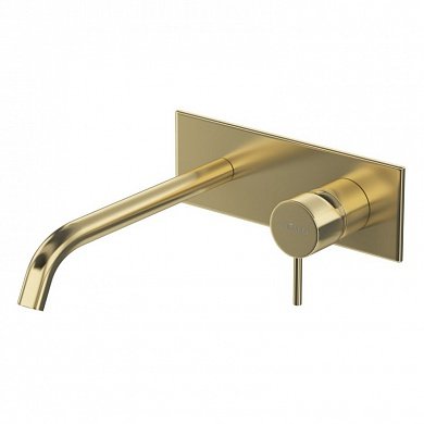 LEAF-BLI1-L-SR Смеситель для раковины встраиваемый, однорычажный, излив и ручка на единой площадке, длина излива 23 см, исполнение Sunrise