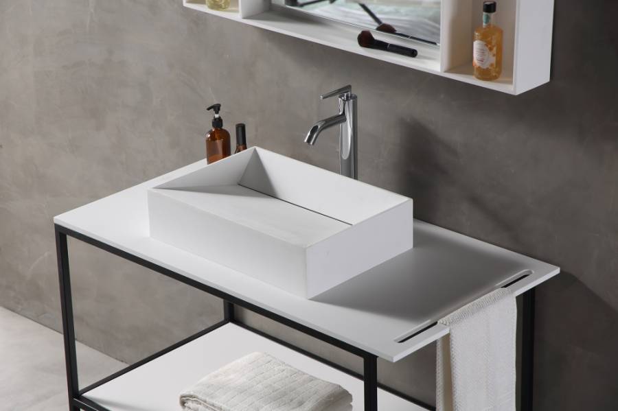 Консоль под раковину ABBER Stein AS2631 напольная, белая матовая Консоль под раковину ABBER Stein AS2631 напольная, белая матовая