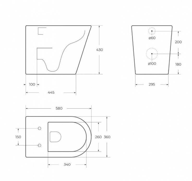Чаша приставного унитаза BelBagno FLAY-R BB1003CBR Чаша приставного унитаза BelBagno FLAY-R BB1003CBR