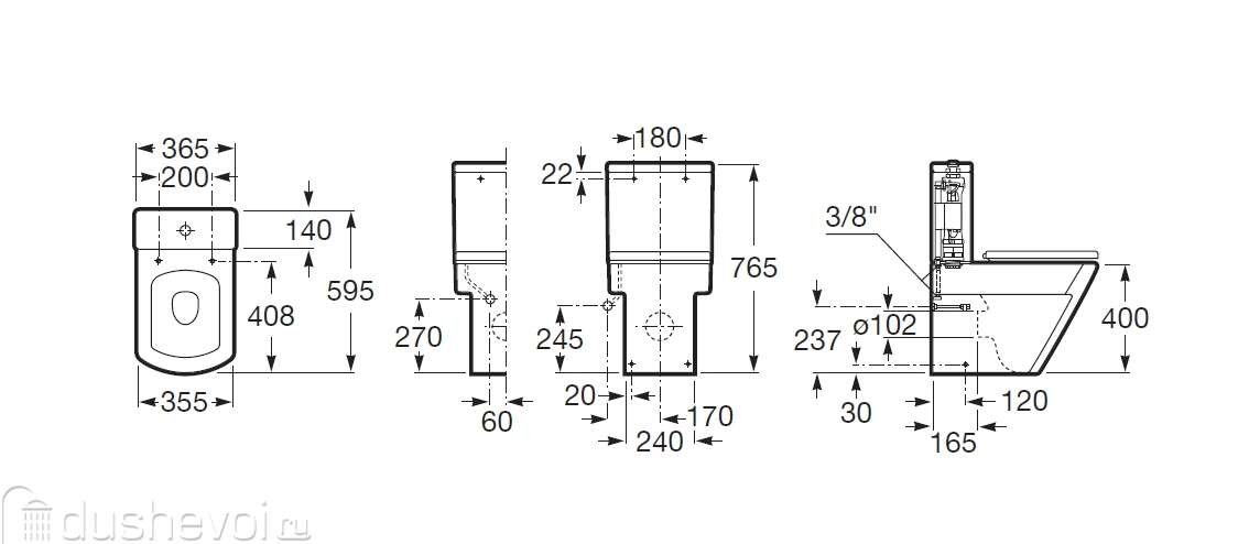 Унитаз-компакт Roca Hall 342628000 Унитаз-компакт Roca Hall 342628000