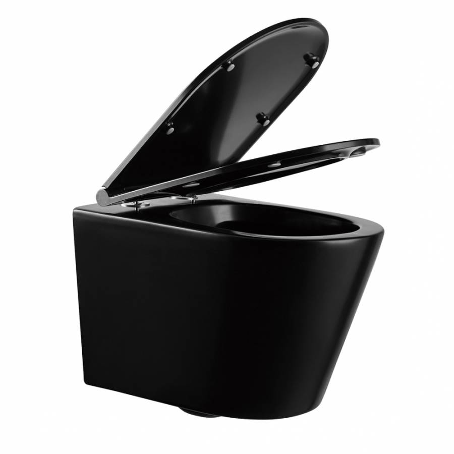 Унитаз ABBER Bequem AC1102MB подвесной черный матовый, безободковый Унитаз ABBER Bequem AC1102MB подвесной черный матовый, безободковый